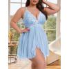 image:imageAvidlove Plus Size Lingerie for Women Sexy Lingerie Dress Lace Babydoll Lingerie VNeck Open Front Strap NightdressLight Blue
