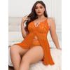 image:imageAvidlove Plus Size Lingerie for Women Sexy Lingerie Dress Lace Babydoll Lingerie VNeck Open Front Strap NightdressOrange