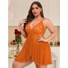 image:imageAvidlove Plus Size Lingerie for Women Sexy Lingerie Dress Lace Babydoll Lingerie VNeck Open Front Strap NightdressOrange