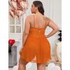 image:imageAvidlove Plus Size Lingerie for Women Sexy Lingerie Dress Lace Babydoll Lingerie VNeck Open Front Strap NightdressOrange