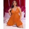 image:imageAvidlove Plus Size Lingerie for Women Sexy Lingerie Dress Lace Babydoll Lingerie VNeck Open Front Strap NightdressOrange