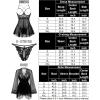 image:imageAvidlove Sexy 3 Piece Lingerie Set Mesh Strap Babydoll and Lace Kimono Robe with Lace ThongBlack