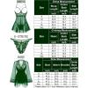 image:imageAvidlove Sexy 3 Piece Lingerie Set Mesh Strap Babydoll and Lace Kimono Robe with Lace ThongGreen