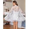 image:imageAvidlove Sexy Cowl Neck Backless Women Lingerie Set Satin Nightgowns with Lace Robe Sleepwear 2 PieceWhite