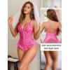 image:imageAvidlove Sexy Floral Print Corset Ruffle Lace Up Lingerie for Women Criss Cross Teddy Mini BodysuitLeopard An268