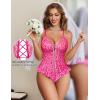 image:imageAvidlove Sexy Floral Print Corset Ruffle Lace Up Lingerie for Women Criss Cross Teddy Mini BodysuitLeopard An268