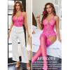 image:imageAvidlove Sexy Floral Print Corset Ruffle Lace Up Lingerie for Women Criss Cross Teddy Mini BodysuitLeopard An268