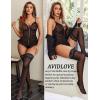 image:imageAvidlove Sexy Floral Print Corset Ruffle Lace Up Lingerie for Women Criss Cross Teddy Mini BodysuitLeopard An59