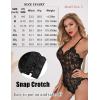 image:imageAvidlove Sexy Lingerie for Women Deep V Teddy Sheer Lace Bodysuit Snap Crotch One Piece BabydollAblack