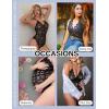 image:imageAvidlove Sexy Lingerie for Women Deep V Teddy Sheer Lace Bodysuit Snap Crotch One Piece BabydollAblack