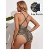 image:imageAvidlove Sexy Lingerie for Women Deep V Teddy Sheer Lace Bodysuit Snap Crotch One Piece BabydollBlackskin
