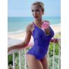 image:imageAvidlove Sexy Lingerie for Women Deep V Teddy Sheer Lace Bodysuit Snap Crotch One Piece BabydollBlue