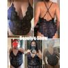 image:imageAvidlove Sexy Lingerie for Women Deep V Teddy Sheer Lace Bodysuit Snap Crotch One Piece BabydollBnavy Blue