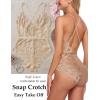 image:imageAvidlove Sexy Lingerie for Women Deep V Teddy Sheer Lace Bodysuit Snap Crotch One Piece BabydollBskin
