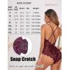 image:imageAvidlove Sexy Lingerie for Women Deep V Teddy Sheer Lace Bodysuit Snap Crotch One Piece BabydollBurgundy Red