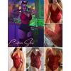 image:imageAvidlove Sexy Lingerie for Women Deep V Teddy Sheer Lace Bodysuit Snap Crotch One Piece BabydollBwine Red