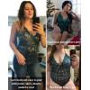 image:imageAvidlove Sexy Lingerie for Women Deep V Teddy Sheer Lace Bodysuit Snap Crotch One Piece BabydollDark Green
