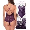 image:imageAvidlove Sexy Lingerie for Women Deep V Teddy Sheer Lace Bodysuit Snap Crotch One Piece BabydollDark Purple