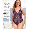 image:imageAvidlove Sexy Lingerie for Women Deep V Teddy Sheer Lace Bodysuit Snap Crotch One Piece BabydollDark Purple