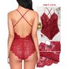 image:imageAvidlove Sexy Lingerie for Women Deep V Teddy Sheer Lace Bodysuit Snap Crotch One Piece BabydollDark Red