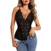image:imageAvidlove Sexy Lingerie for Women Deep V Teddy Sheer Lace Bodysuit Snap Crotch One Piece BabydollDouble Layers  Black