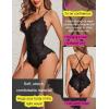 image:imageAvidlove Sexy Lingerie for Women Deep V Teddy Sheer Lace Bodysuit Snap Crotch One Piece BabydollDouble Layers  Black