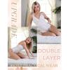 image:imageAvidlove Sexy Lingerie for Women Deep V Teddy Sheer Lace Bodysuit Snap Crotch One Piece BabydollDouble Layers  White