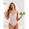 image:imageAvidlove Sexy Lingerie for Women Lace Teddy Bodysuit Deep V Cut Out Babydoll One Piece lingerieBwhite