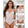 image:imageAvidlove Sexy Lingerie for Women Lace Teddy Bodysuit Deep V Cut Out Babydoll One Piece lingerieBwhite