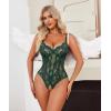 image:imageAvidlove Sexy Lingerie for Women Lace Teddy Bodysuit Deep V Cut Out Babydoll One Piece lingerieLake Blue