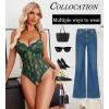 image:imageAvidlove Sexy Lingerie for Women Lace Teddy Bodysuit Deep V Cut Out Babydoll One Piece lingerieLake Blue