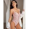 image:imageAvidlove Sexy Lingerie for Women Lace Teddy Bodysuit Deep V Cut Out Babydoll One Piece lingeriePink