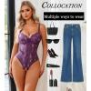 image:imageAvidlove Sexy Lingerie for Women Lace Teddy Bodysuit Deep V Cut Out Babydoll One Piece lingeriePurple