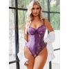 image:imageAvidlove Sexy Lingerie for Women Lace Teddy Bodysuit Deep V Cut Out Babydoll One Piece lingeriePurple