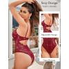 image:imageAvidlove Sexy Lingerie for Women Lace Teddy Bodysuit Deep V Cut Out Babydoll One Piece lingerieWine Red
