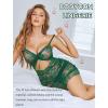 image:imageAvidlove Sexy Lingerie for Women Ruched Lace Babydoll Lingerie Cutout Mesh Bodycon Chemise Nightgown SXXLGreen