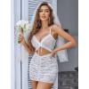 image:imageAvidlove Sexy Lingerie for Women Ruched Lace Babydoll Lingerie Cutout Mesh Bodycon Chemise Nightgown SXXLWhite