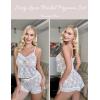 image:imageAvidlove Sexy Pajama Set for Women Floral Lace Lingerie Set Sheer Sleepwear See Through Cami Shorts 2 PieceWhite