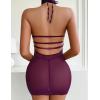 image:imageAvidlove Women Babydoll Lingerie Lace Chemise Halter Nightwear Teddy DressDark Purple