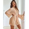 image:imageAvidlove Women Lace Kimono Robe Babydoll Sexy Lingerie Mesh Chemise Nightgown Cover UpKhaki