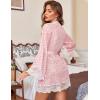 image:imageAvidlove Women Lace Kimono Robe Babydoll Sexy Lingerie Mesh Chemise Nightgown Cover UpWhite Flower