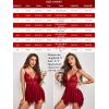 image:imageAvidlove Women Lace Lingerie Front Closure Babydoll V Neck Nightwear Sexy Chemise NightieA Deep Red
