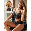 image:imageAvidlove Women Lingerie Sets Sexy Lace Bra and Panty Sets 2 Piece Lace Babydoll Outfits SXXLBlack
