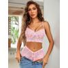 image:imageAvidlove Women Lingerie Sets Sexy Lace Bra and Panty Sets 2 Piece Lace Babydoll Outfits SXXLBrignt Pink