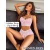 image:imageAvidlove Women Lingerie Sets Sexy Lace Bra and Panty Sets 2 Piece Lace Babydoll Outfits SXXLBrignt Pink