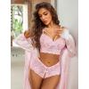 image:imageAvidlove Women Lingerie Sets Sexy Lace Bra and Panty Sets 2 Piece Lace Babydoll Outfits SXXLBrignt Pink