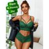 image:imageAvidlove Women Lingerie Sets Sexy Lace Bra and Panty Sets 2 Piece Lace Babydoll Outfits SXXLGreen