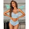 image:imageAvidlove Women Lingerie Sets Sexy Lace Bra and Panty Sets 2 Piece Lace Babydoll Outfits SXXLLight Blue
