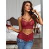 image:imageAvidlove Women Lingerie Sets Sexy Lace Bra and Panty Sets 2 Piece Lace Babydoll Outfits SXXLWine Red