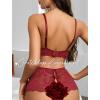 image:imageAvidlove Women Lingerie Sets Sexy Lace Bra and Panty Sets 2 Piece Lace Babydoll Outfits SXXLWine Red
